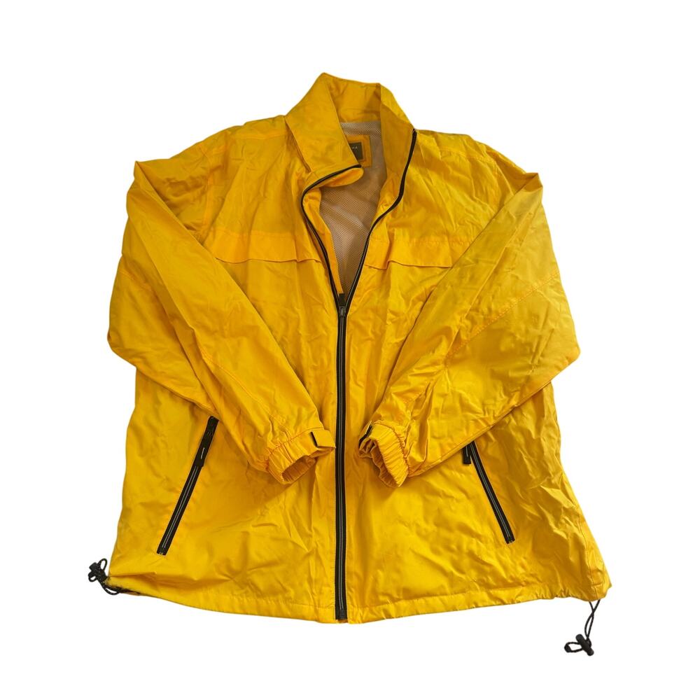 Vtg 00s Sonoma Yellow Full Zip Windbreaker Jacket Sz L Women